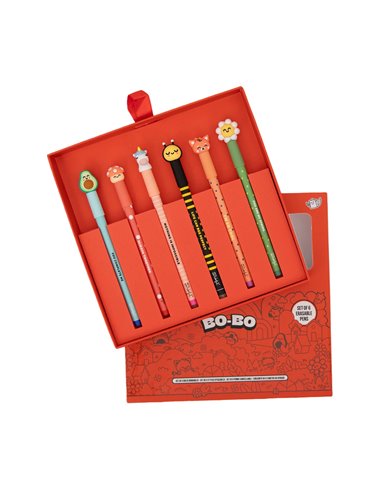Set de 6 stylos effaçables Bo-Bo - Animaux - Mr Wonderful