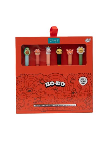 Set de 6 stylos effaçables Bo-Bo - Animaux - Mr Wonderful