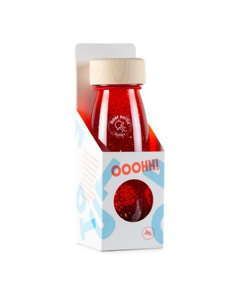 Bouteille sensorielle liquide rouge et paillettes