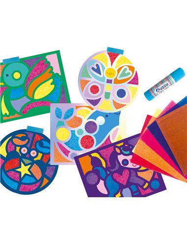 MON COFFRET D'ARTISTE - ANIMAUX EN VITRAIL - Auzou