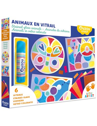 MON COFFRET D'ARTISTE - ANIMAUX EN VITRAIL - Auzou
