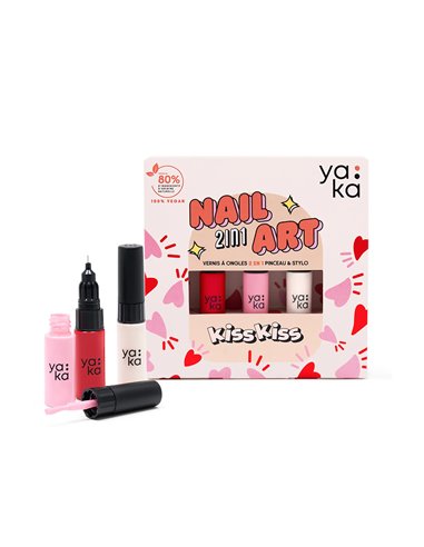 Coffret vernis à ongles 2en1 - Kiss Kiss - YAKA