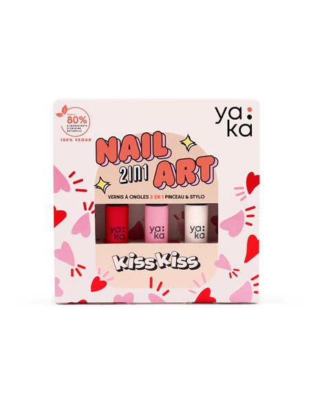 Coffret vernis à ongles 2en1 - Kiss Kiss - YAKA