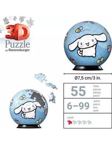 Puzzle 3D Ball 54p - Hello Kitty Kuromi Cinnamoroll - ravensburger