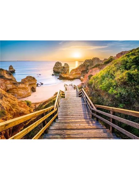 Puzzle 1000 p - Escalier vers la plage de Camilo, Algarve (Puzzle Highlights, Chemins de rêve)