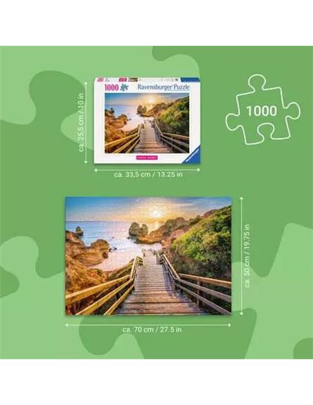 Puzzle 1000 p - Escalier vers la plage de Camilo, Algarve (Puzzle Highlights, Chemins de rêve)