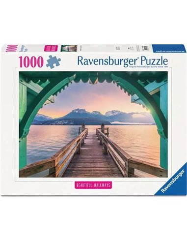 Puzzle 1000 p - Passerelle du lac d’Annecy (Puzzle Highlights, Chemins de rêve)