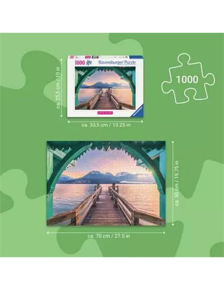 Puzzle 1000 p - Passerelle du lac d’Annecy (Puzzle Highlights, Chemins de rêve)