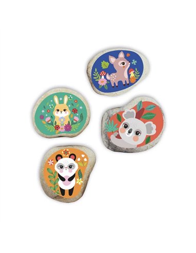 4 GALETS A DECORER - PETITS ANIMAUX - Janod