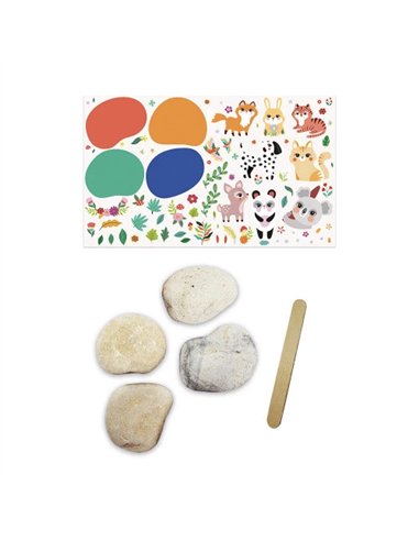 4 GALETS A DECORER - PETITS ANIMAUX - Janod