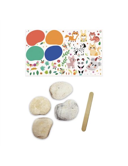 4 GALETS A DECORER - PETITS ANIMAUX - Janod