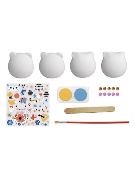 Kit Créatif - 6 Animaux en Plâtre à Décorer - Janod