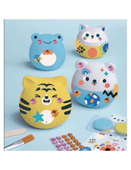 Kit Créatif - 6 Animaux en Plâtre à Décorer - Janod