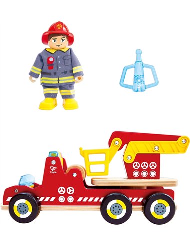 Camion de pompiers son et lumière en bois - Hape
