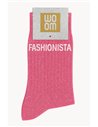Chaussettes à Paillettes à Message"Fashionista" - Rose Bubble - Woom