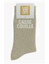 Chaussettes à Paillettes à Message"Casse-Couille" - Beige - Woom