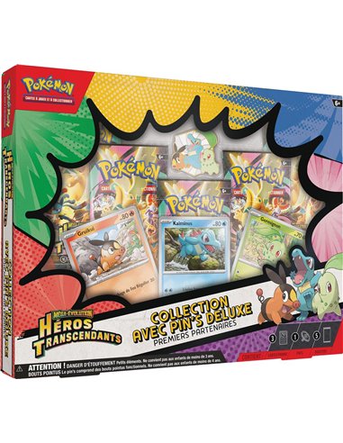 Pokémon ME2.5 méga évolution héros transcendants collection avec pin's deluxe premiers partenaires