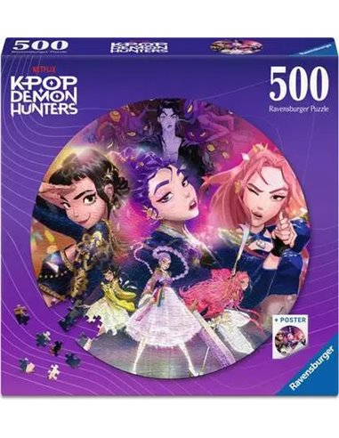 Puzzle rond 500 p - Pour les fans KPop Demon Hunters
