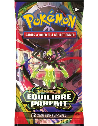 Lot De 6 Boosters Pokémon JCC – Méga-Évolution Équilibre Parfait, 10 Cartes Chacun, Dont Cartes Rares Et Code Pour Pokémon Live