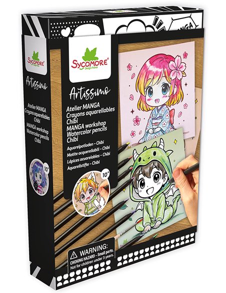 Atelier Manga Crayons Aquarellables Chibi S - Sycomore