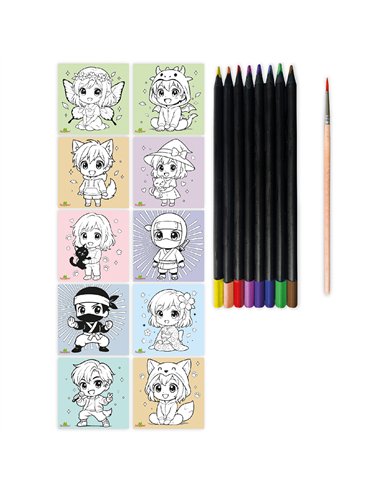 Atelier Manga Crayons Aquarellables Chibi S - Sycomore