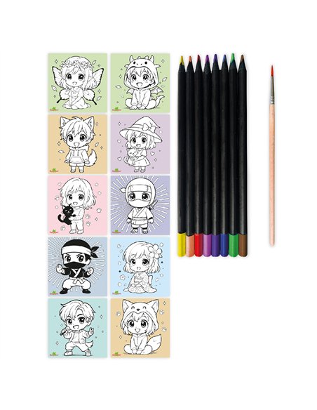 Atelier Manga Crayons Aquarellables Chibi S - Sycomore