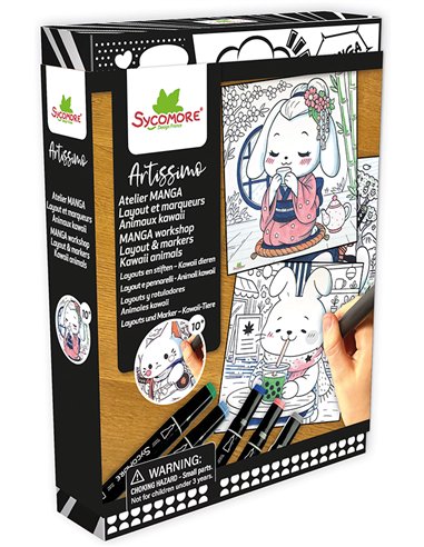 Atelier Manga Layout Marqueurs Animaux Kawaii S - Sycomore