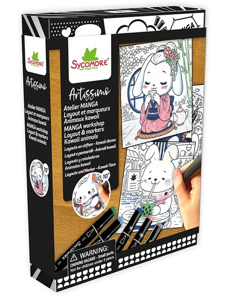 Atelier Manga Layout Marqueurs Animaux Kawaii S - Sycomore