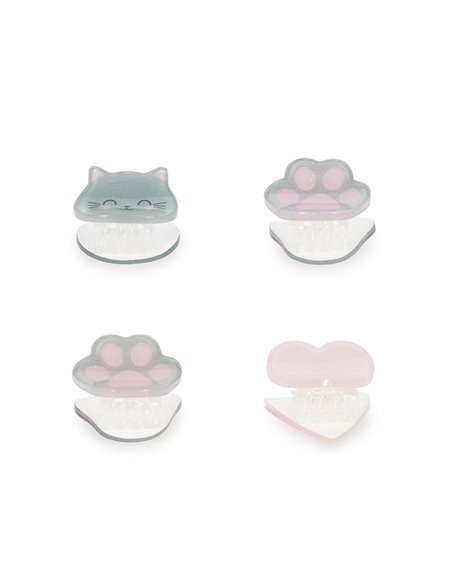 Set de 4 Mini Barrettes à Cheveux Kitty - Clip me up! - Legami