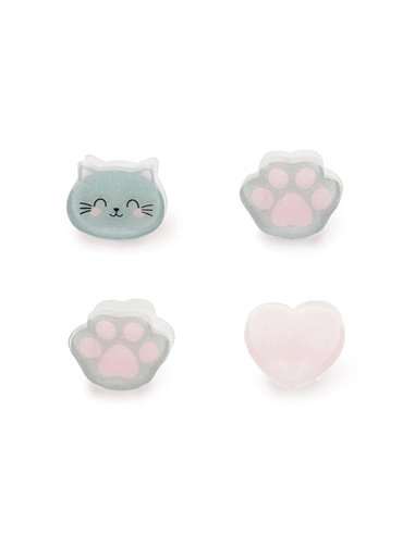 Set de 4 Mini Barrettes à Cheveux Kitty - Clip me up! - Legami