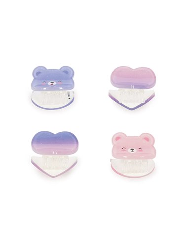 Set de 4 Mini Barrettes à Cheveux Teddy - Clip me up! - Legami