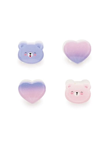Set de 4 Mini Barrettes à Cheveux Teddy - Clip me up! - Legami