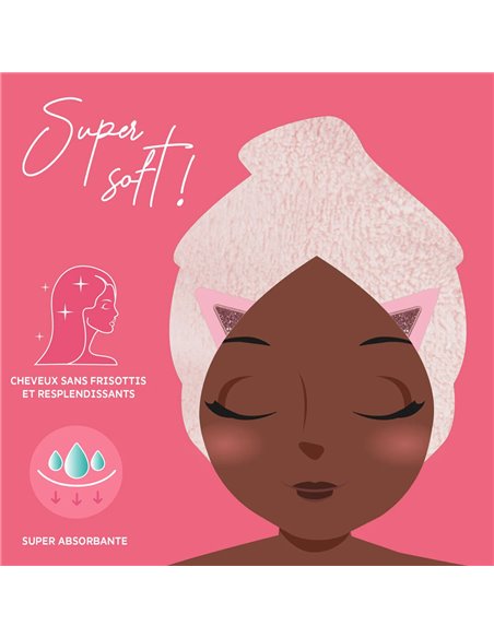 Serviette Turban à Cheveux Kitty - Love My Hair - Legami