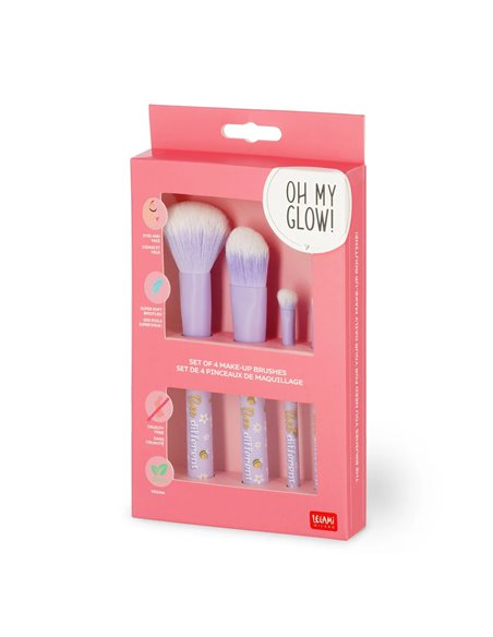 Set de 4 Pinceaux de Maquillage Bee - Oh My Glow! - Legami