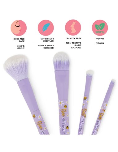 Set de 4 Pinceaux de Maquillage Bee - Oh My Glow! - Legami