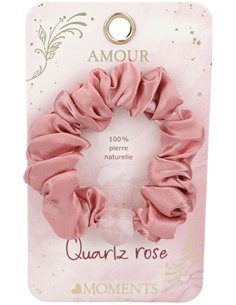 Heart Moments Scrunchie pierre précieuse - qwartz rose