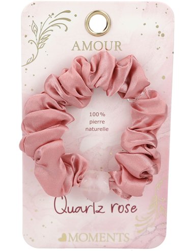 Heart Moments Scrunchie pierre précieuse - qwartz rose