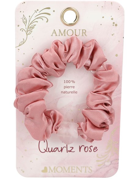 Heart Moments Scrunchie pierre précieuse - qwartz rose