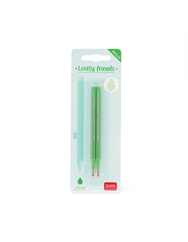 Set de 2 Recharges pour Stylo à Encre Gel - Lovely Friends - vert - LEGAMI
