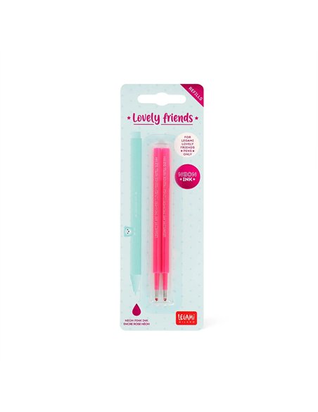 Set de 2 Recharges pour Stylo à Encre Gel - Lovely Friends - rose - LEGAMI