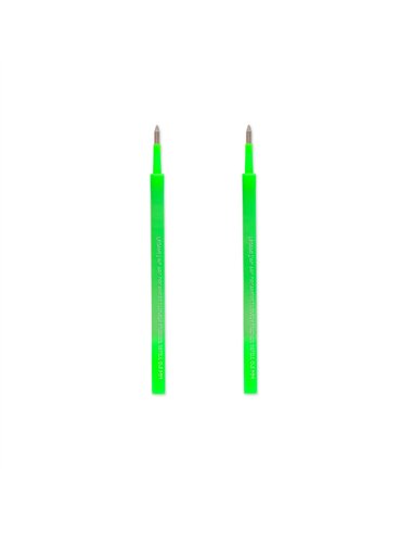 Set de 2 Recharges pour Stylo à Encre Gel - Lovely Friends - vert néon - LEGAMI