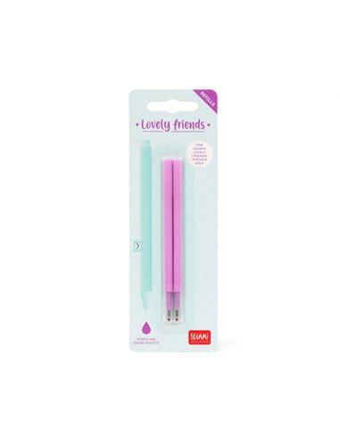 Set de 2 Recharges pour Stylo à Encre Gel - Lovely Friends - violet - LEGAMI