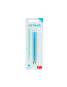 Set de 2 Recharges pour Stylo à Encre Gel - Lovely Friends - bleu turquoise - LEGAMI 2