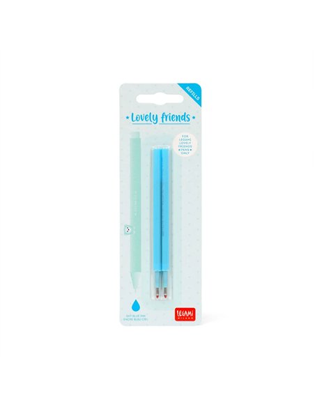 Set de 2 Recharges pour Stylo à Encre Gel - Lovely Friends - bleu turquoise - LEGAMI