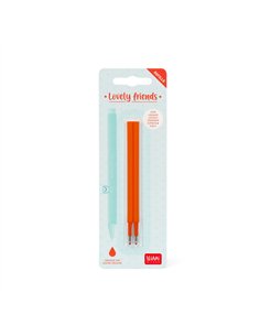 Set de 2 Recharges pour Stylo à Encre Gel - Lovely Friends - orange - LEGAMI 2