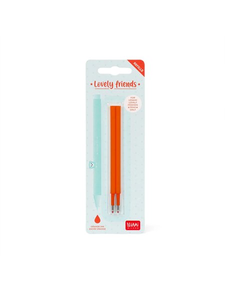 Set de 2 Recharges pour Stylo à Encre Gel - Lovely Friends - orange - LEGAMI