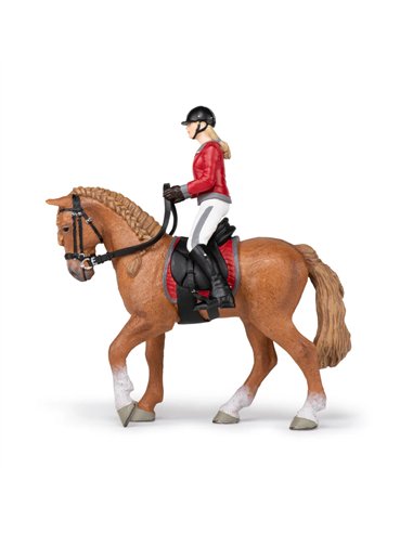 Figurine Cheval de promenade et sa cavalière - Papo