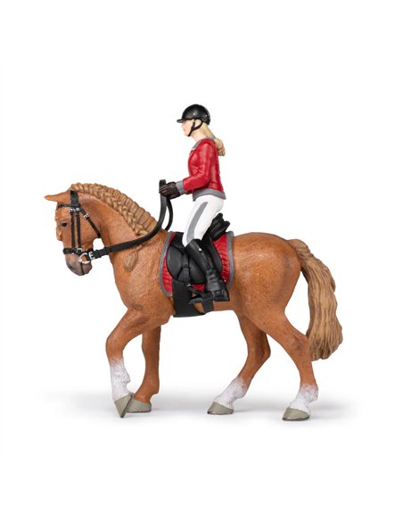 Figurine Cheval de promenade et sa cavalière - Papo