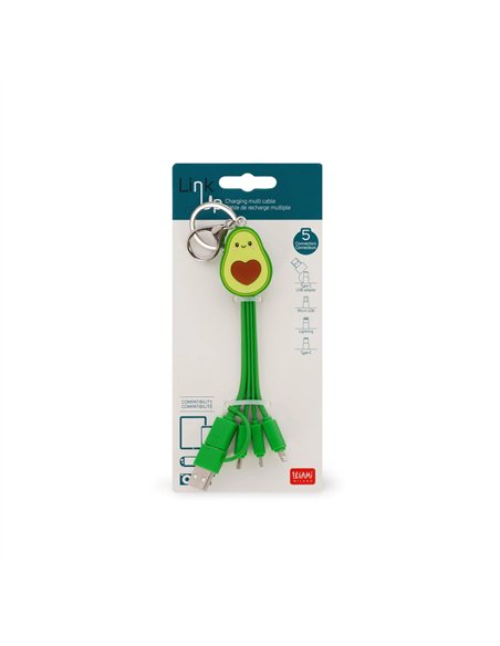 Câble 6-en-1 de Charge Porte-Clés Avocado - Link Up - Legami