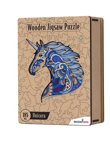 Puzzle en bois Licorne 185 pcs - Recent Toys